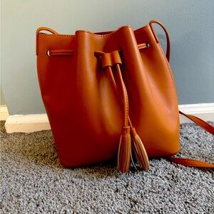 Jcrew Modern Bucket Bag Tan Leather